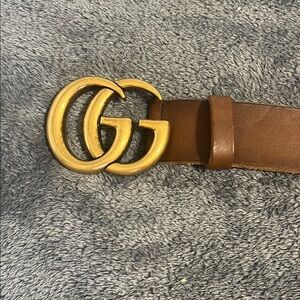 Gucci Brown Belt with Gold Buckle